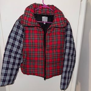 Plaid bomber jacket